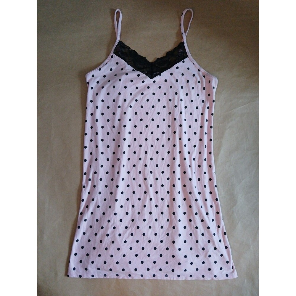 Joyspun Nightie Lingerie Chemise Womens S Pink Polka Dot Coquette Aesthetic